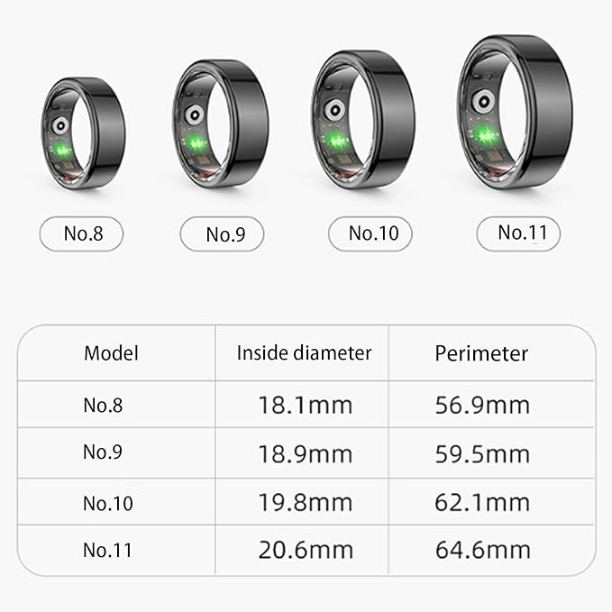 Anillo inteligente tipo Oura talla 9
